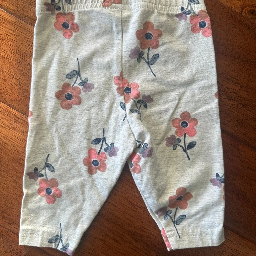 Carter's Baby Leggings with Pink and Gray Floral Design